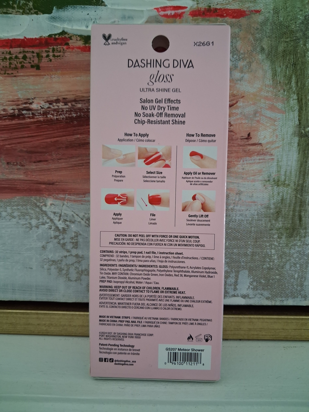 Dashing Diva Gloss Ultra Shine Gel Press-On Nails in White & Iridescent - Picture 2 of 3